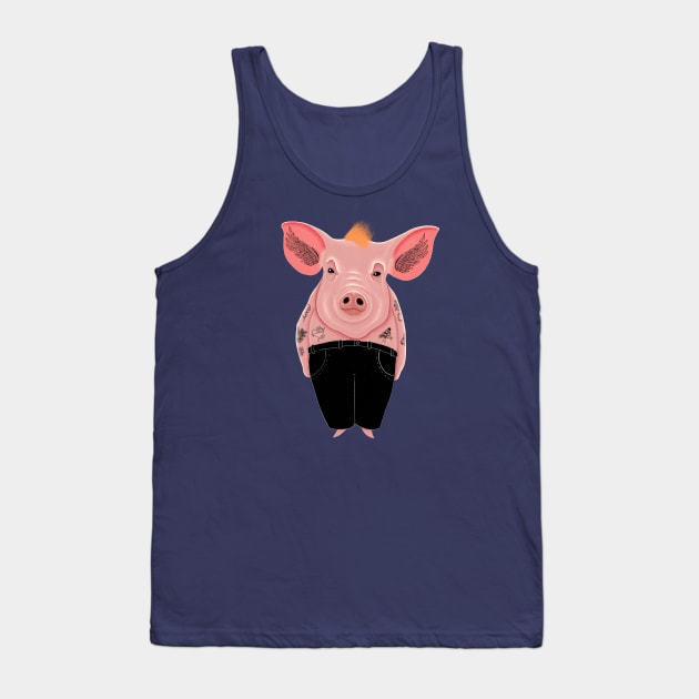 Cool Pig with Tattoo in Trousers Tank Top by DrawingEggen